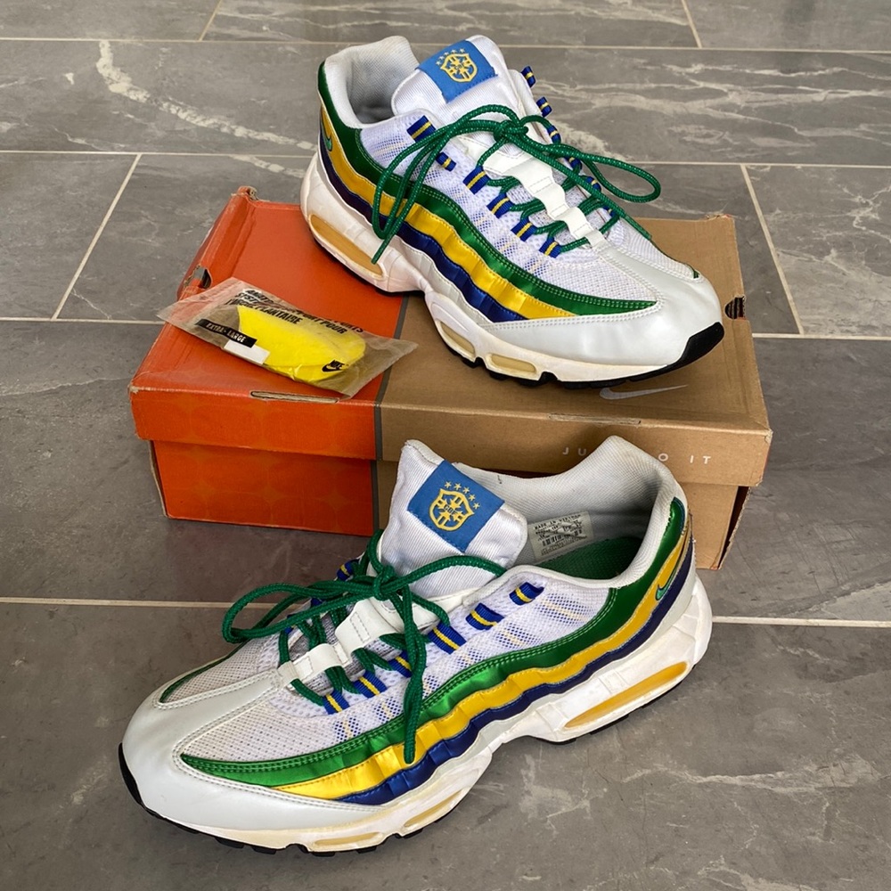 Nike Air Max '95 White Classic Green Varsity Maize Size: 13